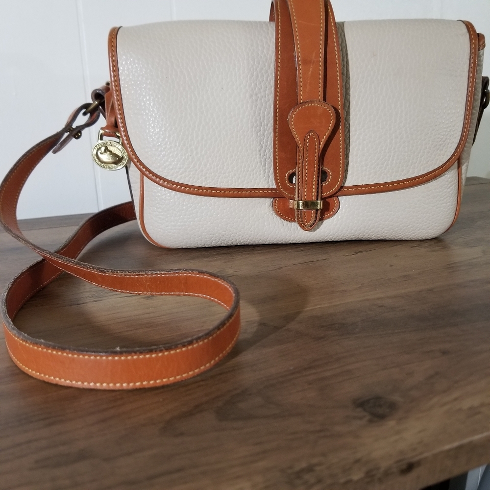 Dooney & Bourke Tan and Cream Crossbody Bag